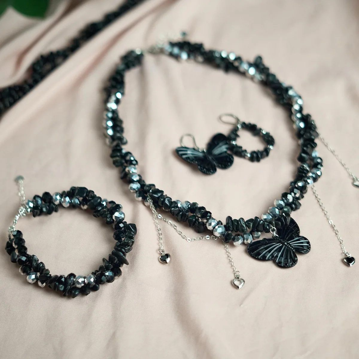 Black Obsidian Butterfly Full Set