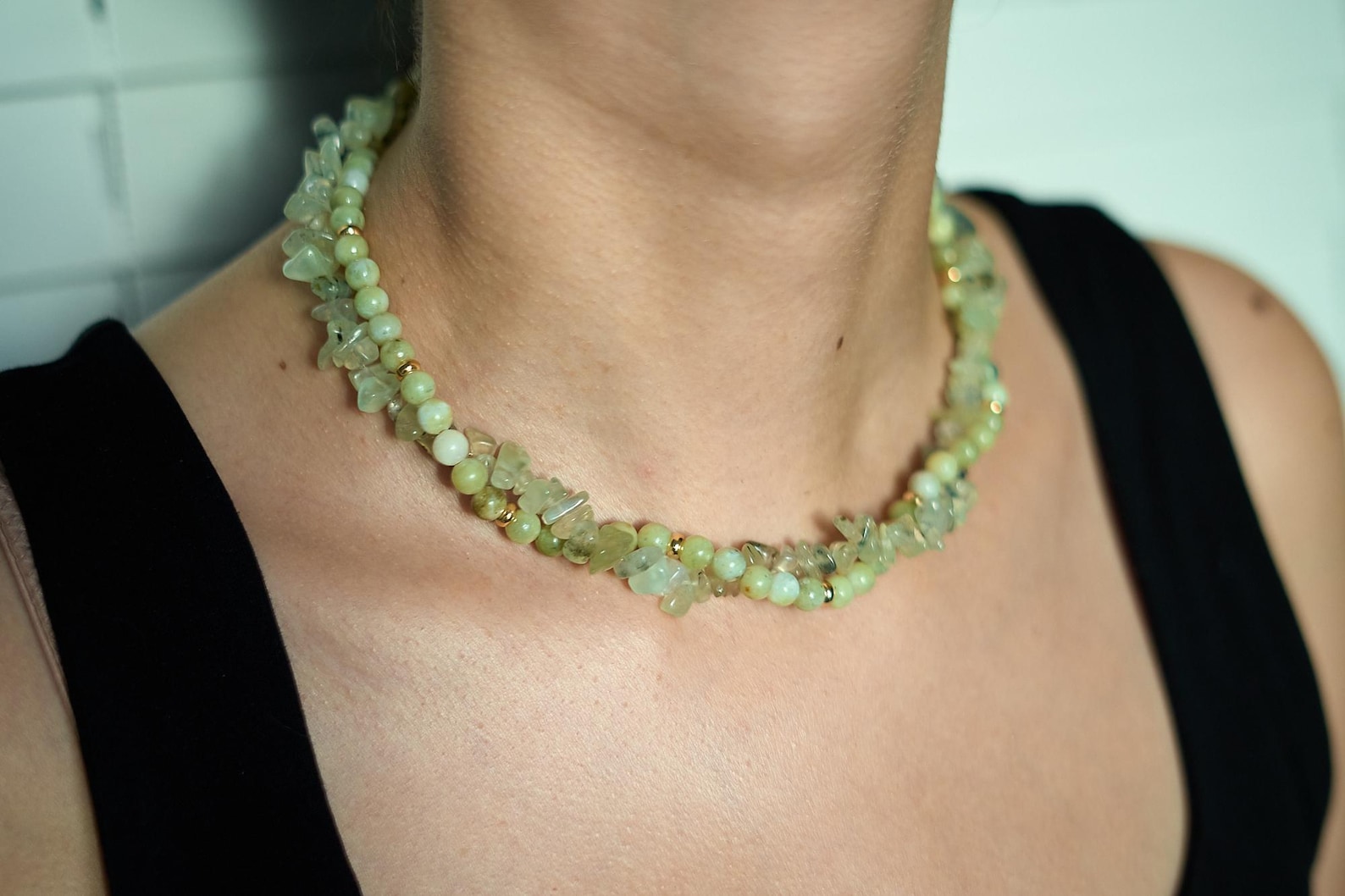 Green Jade Prehnite Choker