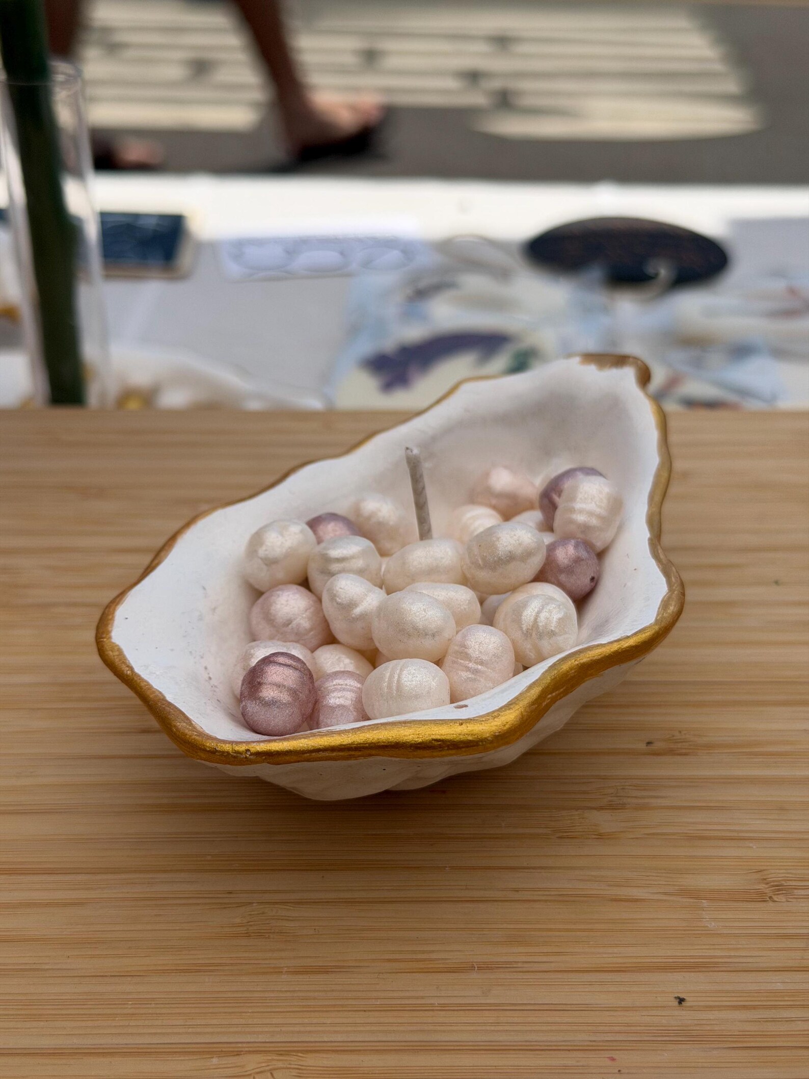 Concrete Oyster Shell Candle