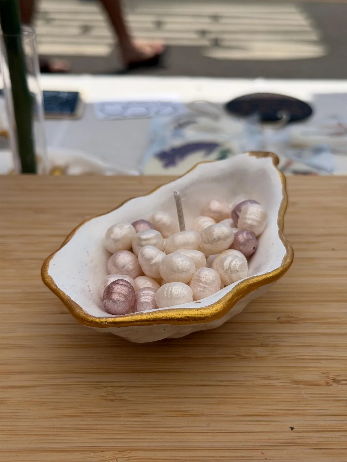 Concrete Oyster Shell Candle