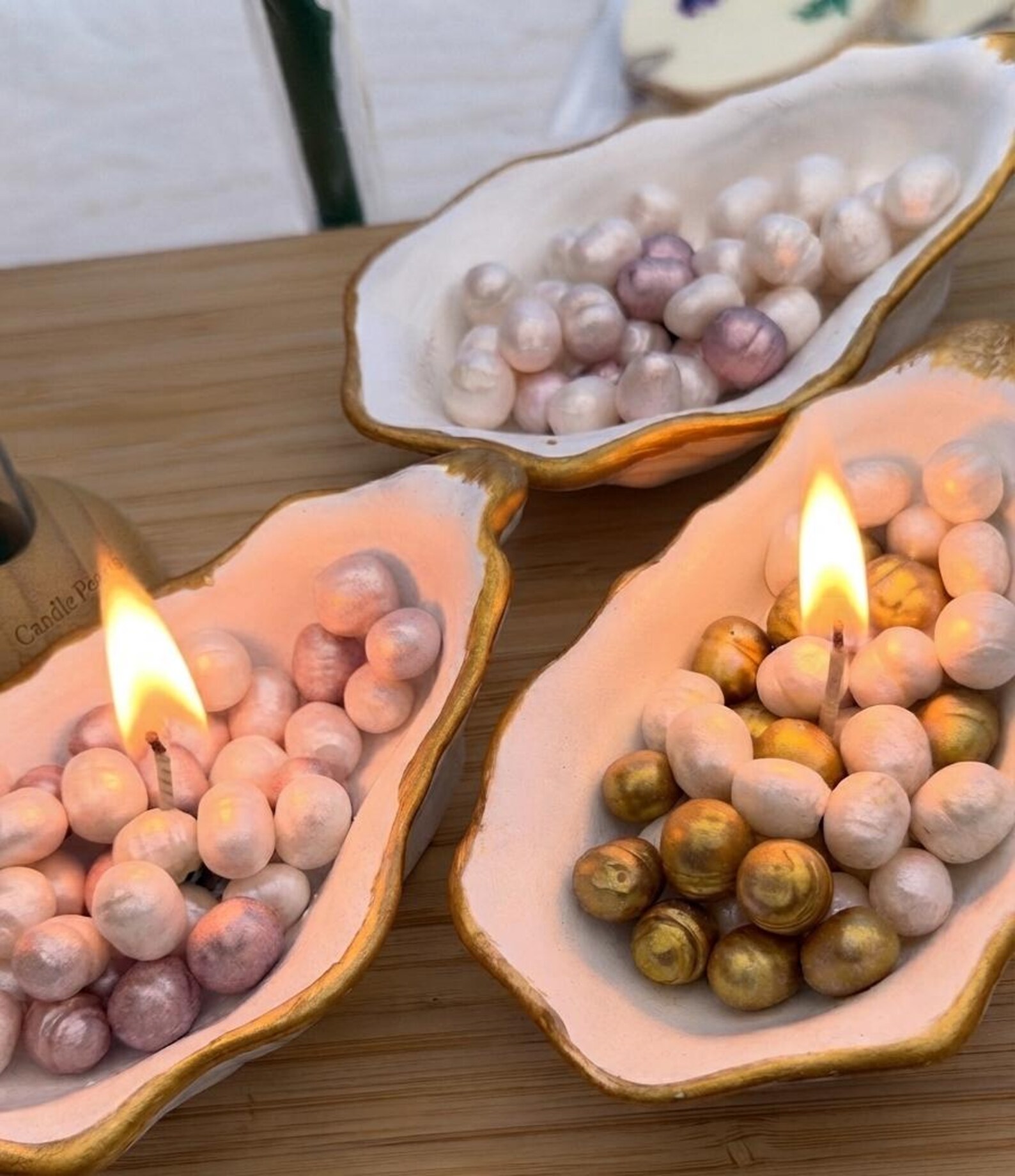 Concrete Oyster Shell Candle 2