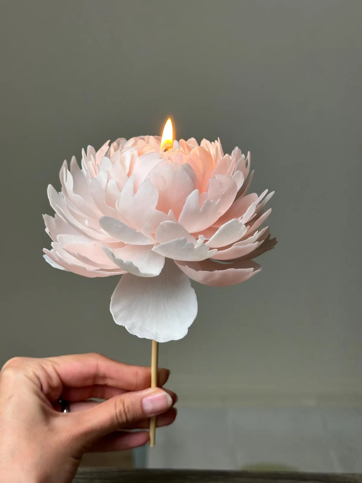 Realistic Peony Candle