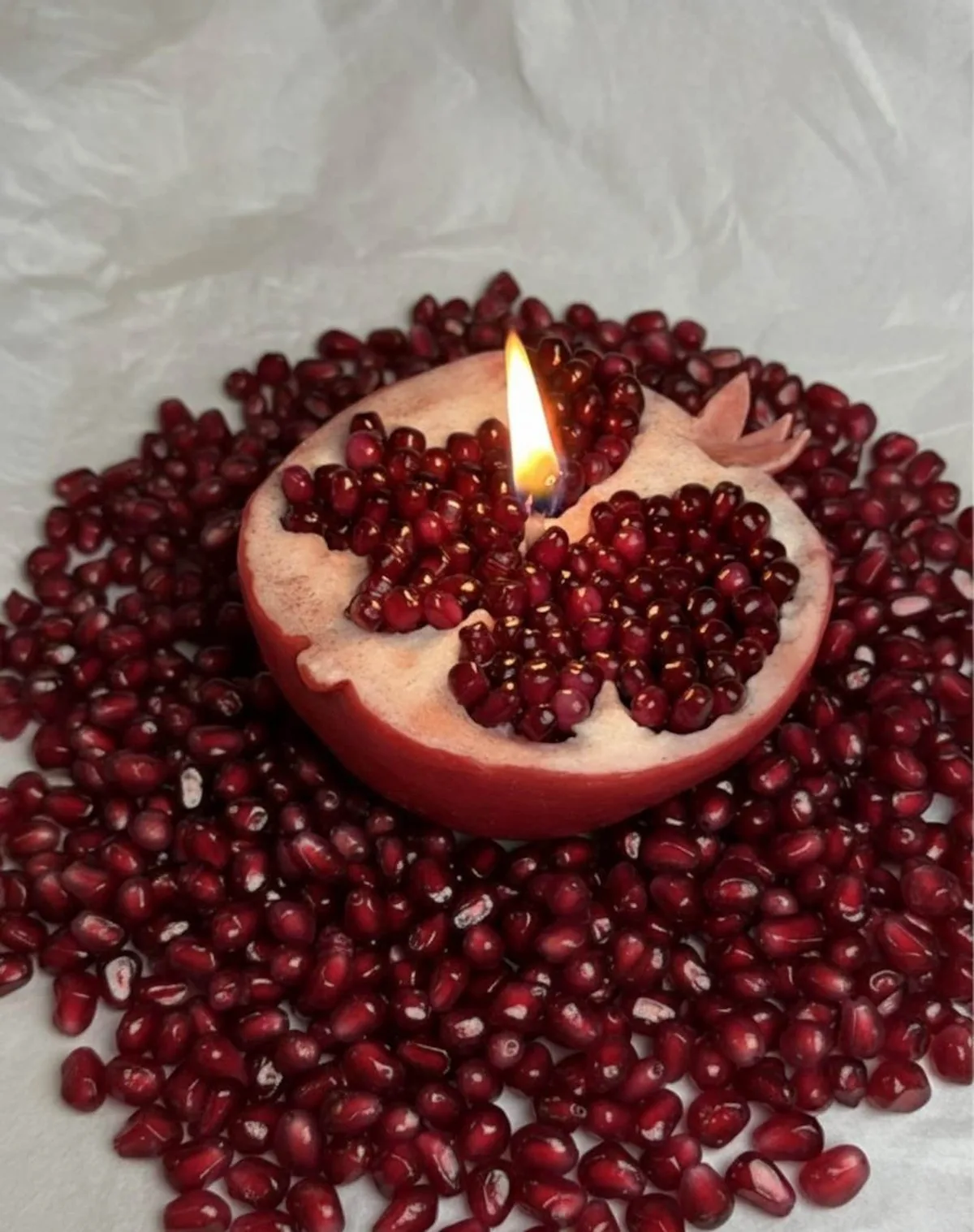 Hyper-Realistic Pomegranate Candle