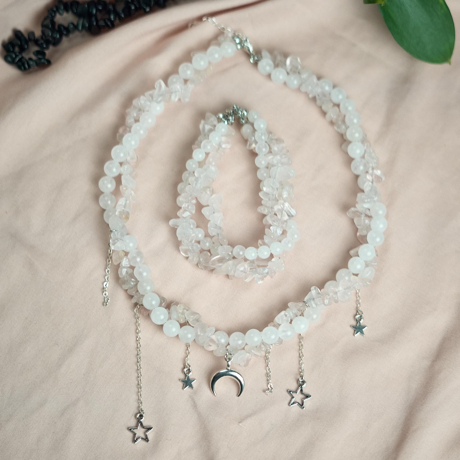 Rose Quartz Moon Choker 2