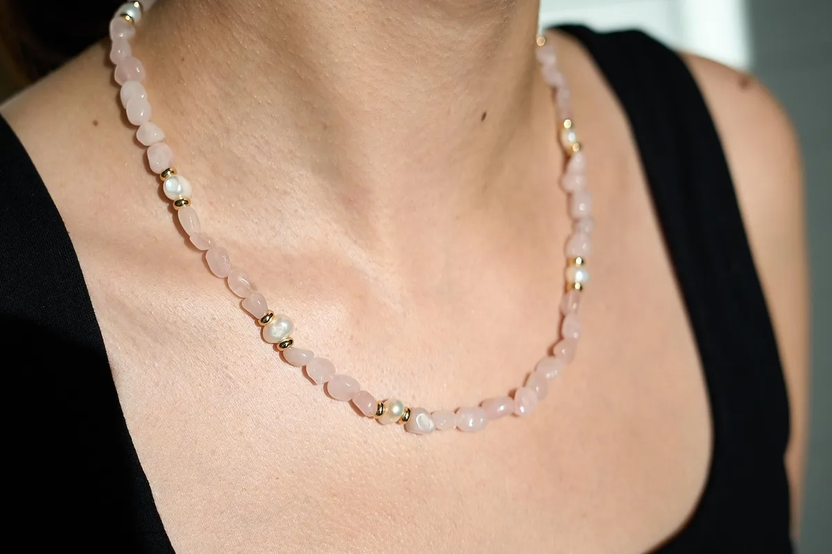 Rose Quartz Pearl Necklace