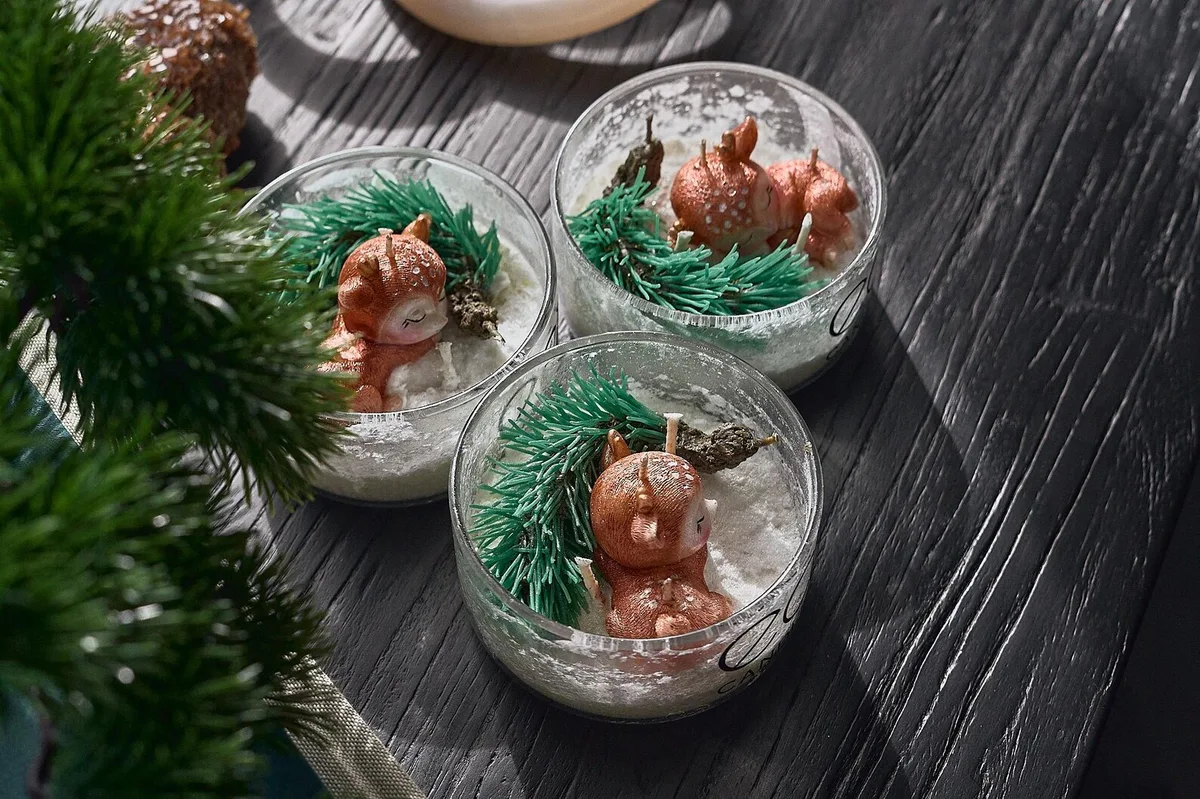 Sleeping Reindeer Candle